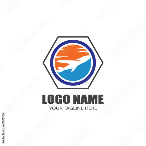 Airplane icon vector illustration design Logo Template