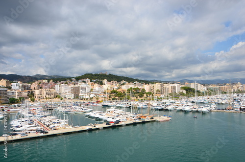 Beautiful view of the port of Palma de Mallorca  Spain