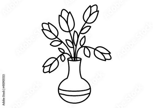 Vaso con i fiori tulipani