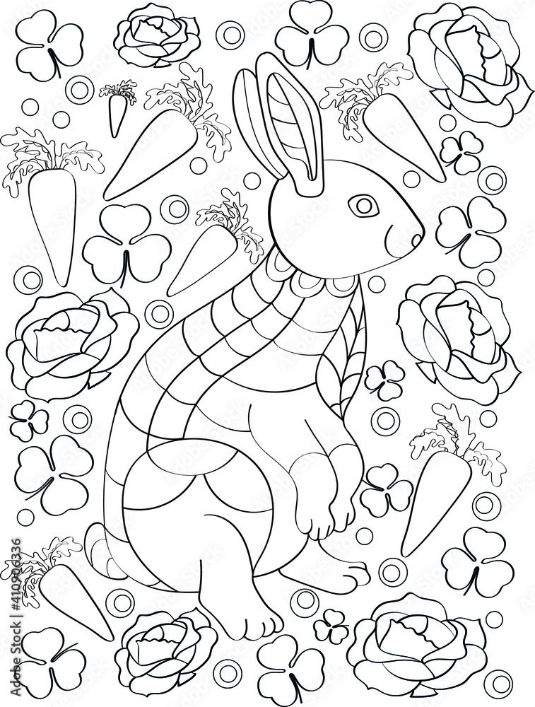 Fototapeta premium vector rabbit for coloring book