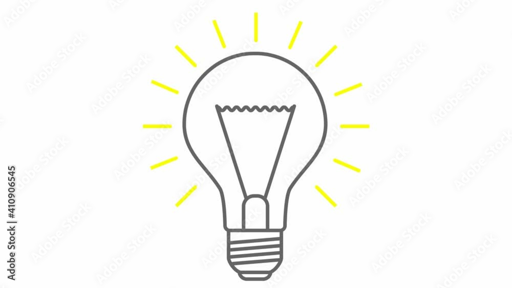 Animated symbol of gray lightbulb with yellow ray. Concept of idea and creative. Looped video. Vector illustration isolated on green background. Animated symbol of gray lightbulb with yellow ray. Concept of idea and creative. Looped video. Vector illustration isolated on green background.
