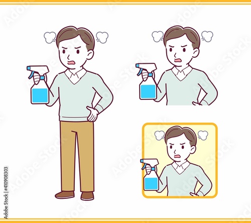 Young man dressed in blue