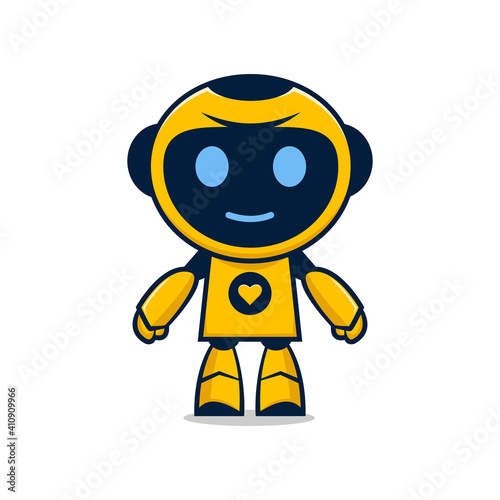 Vector illustration of a yellow robot, great for mascot or stickers photo