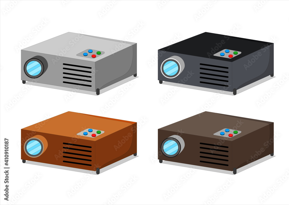 Vector illustration set of a 3d projector ready to use for presentations  vector de Stock | Adobe Stock