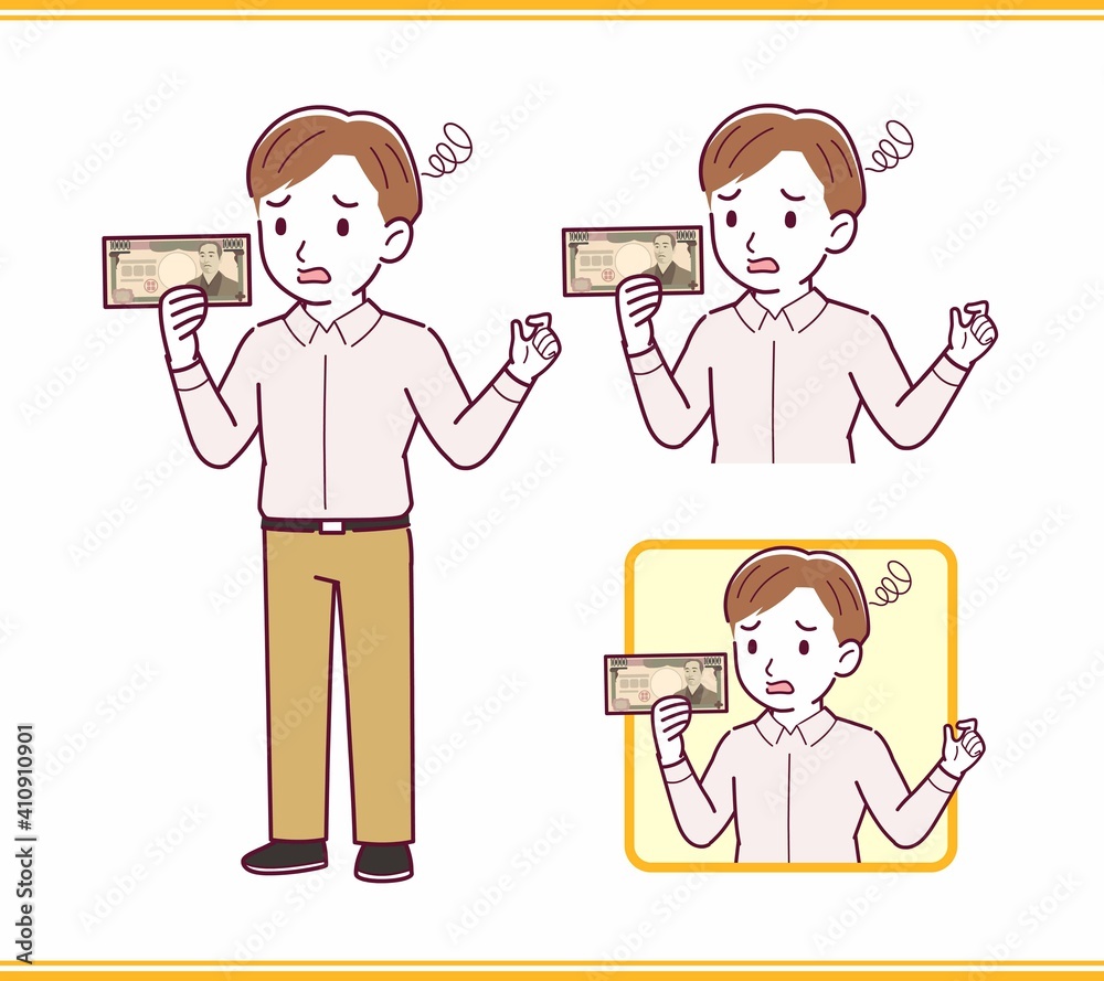 Young man in pink clothes