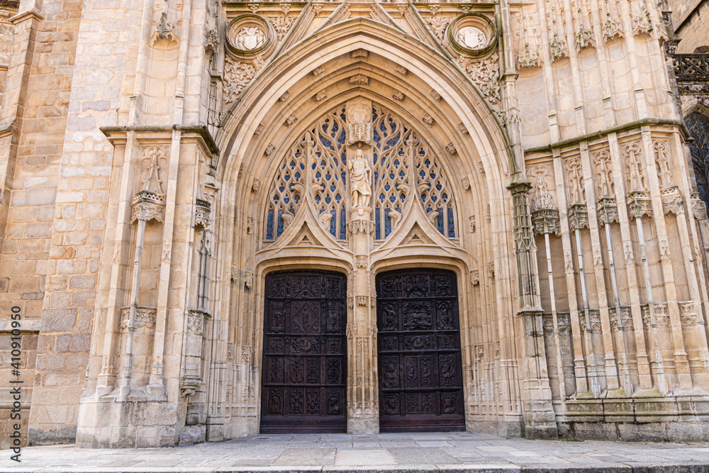 Gothic facade of the Limoges Cathedral