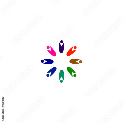 Colorful people together art  sign  symbol  artwork  logo isolated on white