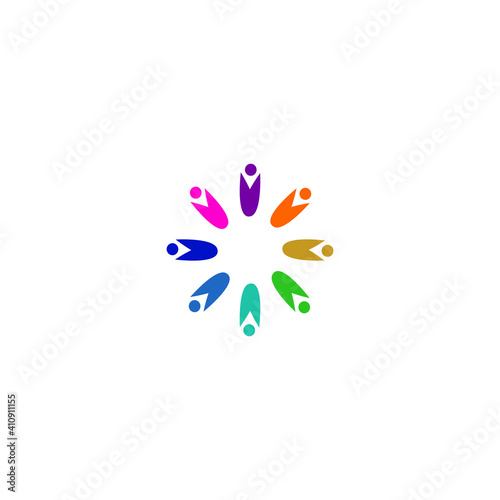 Colorful people together art  sign  symbol  artwork  logo isolated on white