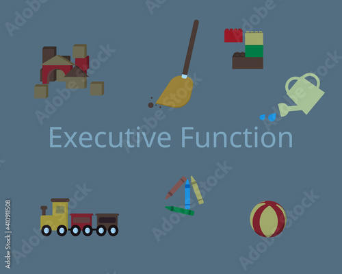 executive function (EF)from good parents raising kids with activities and discipline vector