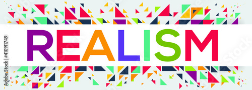 creative colorful (realism) text design, written in English language, vector illustration.	
