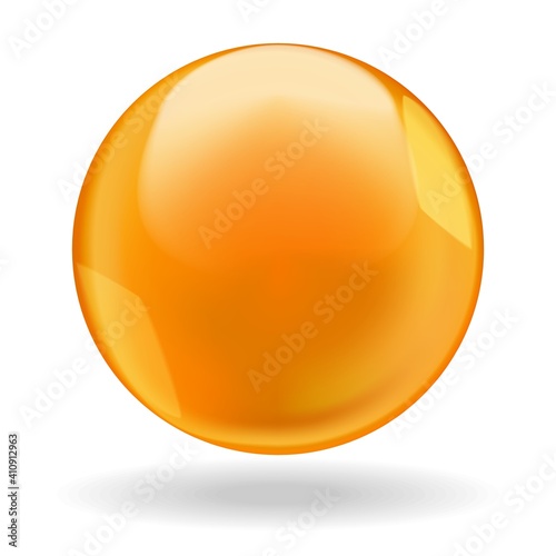 Golden glossy oil bubble ball or round drop