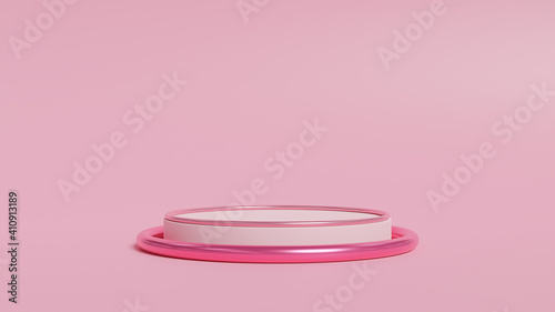 podium minimal pink wall scene.Abstract 3d render