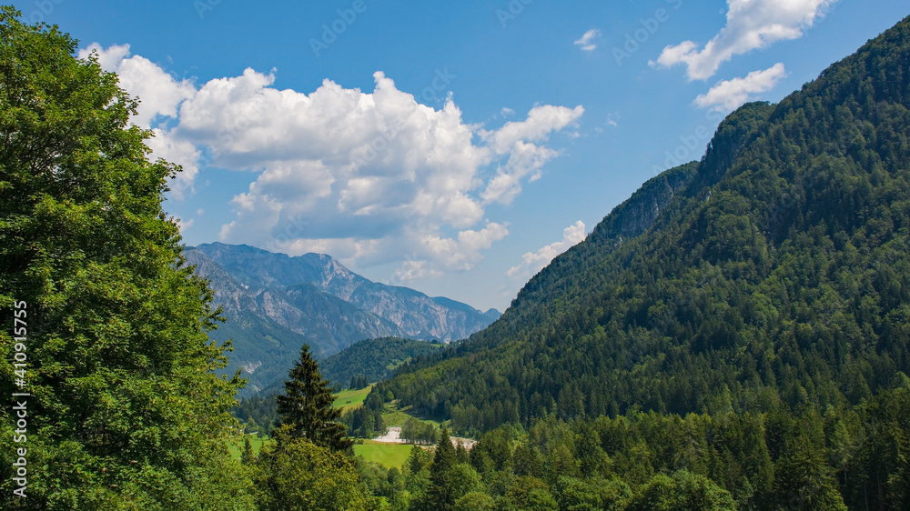 The summer landscape near Aupa in Udine Province, Friuli-Venezia Giulia, north east Italy
