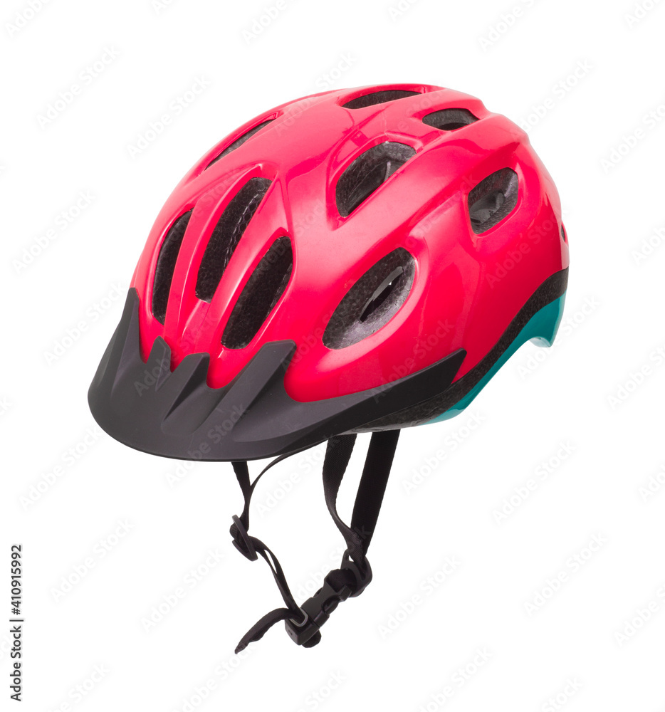 Fototapeta premium Protective bicycle helmet isolated on white