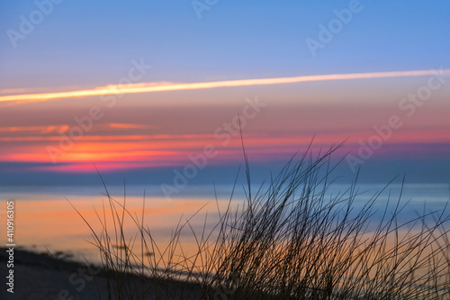 Sonnenuntergang am Meer in Kühlungsborn an der Ostsee, Mecklenburg-Vorpommern, Deutschland