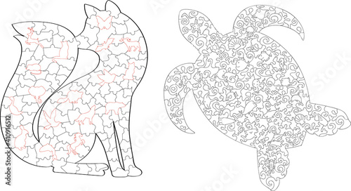 vector puzzle elements