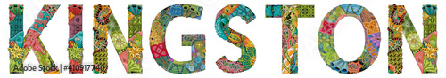 Kingston is the capital and largest city of Jamaica. Vector decorative zentangle object for decoration