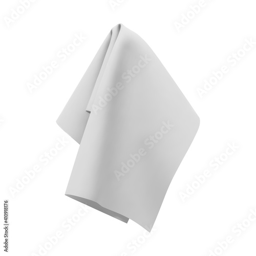 White fabric towel ,handkerchief or tablecloth hanging Fototapete