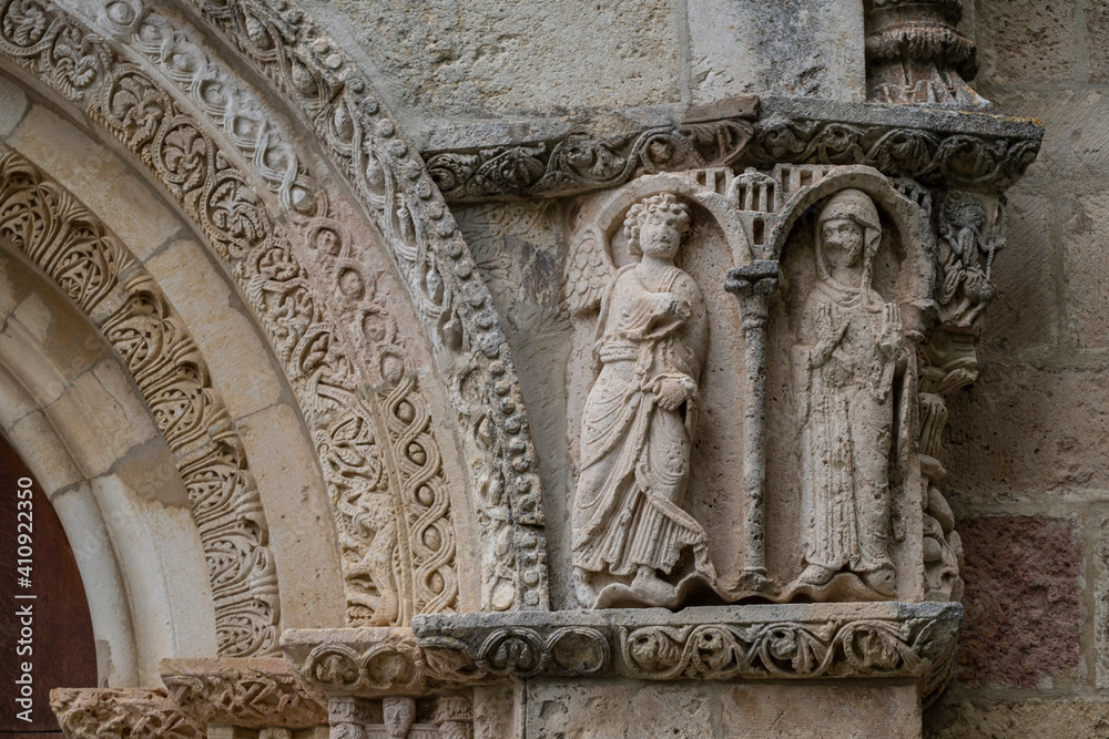 Obraz premium storied capitals, Sanctuary of Our Lady of Estíbaliz, Alava, basque country, spain