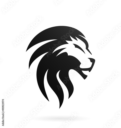 abstract head lion logo icon