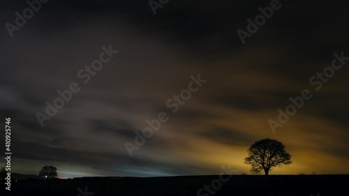Nighttime Overcast Rural Timelapse