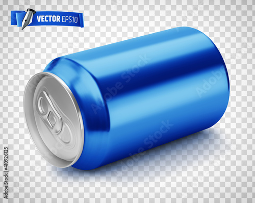 Canette de soda bleue vectorielle sur fond transparent