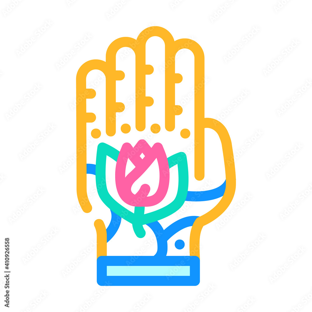 Fototapeta premium tattoo on hand color icon vector illustration