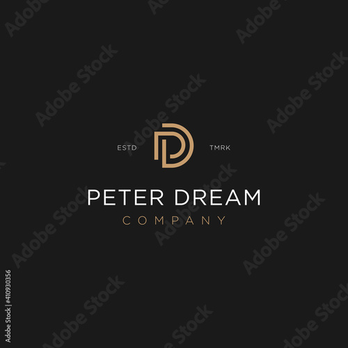 Personal law firm logo design. pd monogram vector. dp initial template. consulting creative symbol company. lawyer office sign