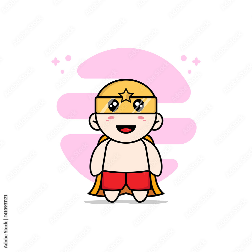 Obraz premium Cute kids character wearing superhero costume.