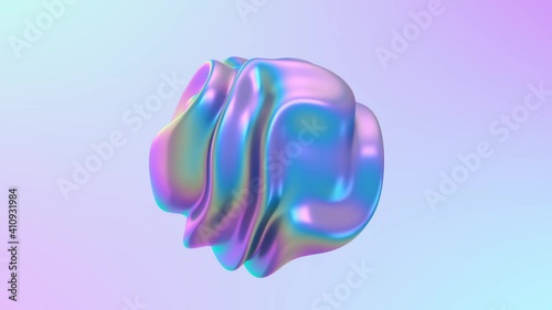 3D abstract animation . Smooth liquid shape. Trendy Colorful Fluid Abstraction Flow. Motion design element. 3D render. Seamless loop.
