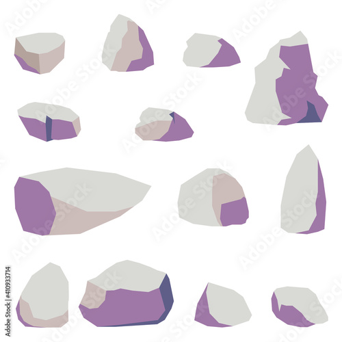 Set Of Vector Sharp Corners Style Rocks 