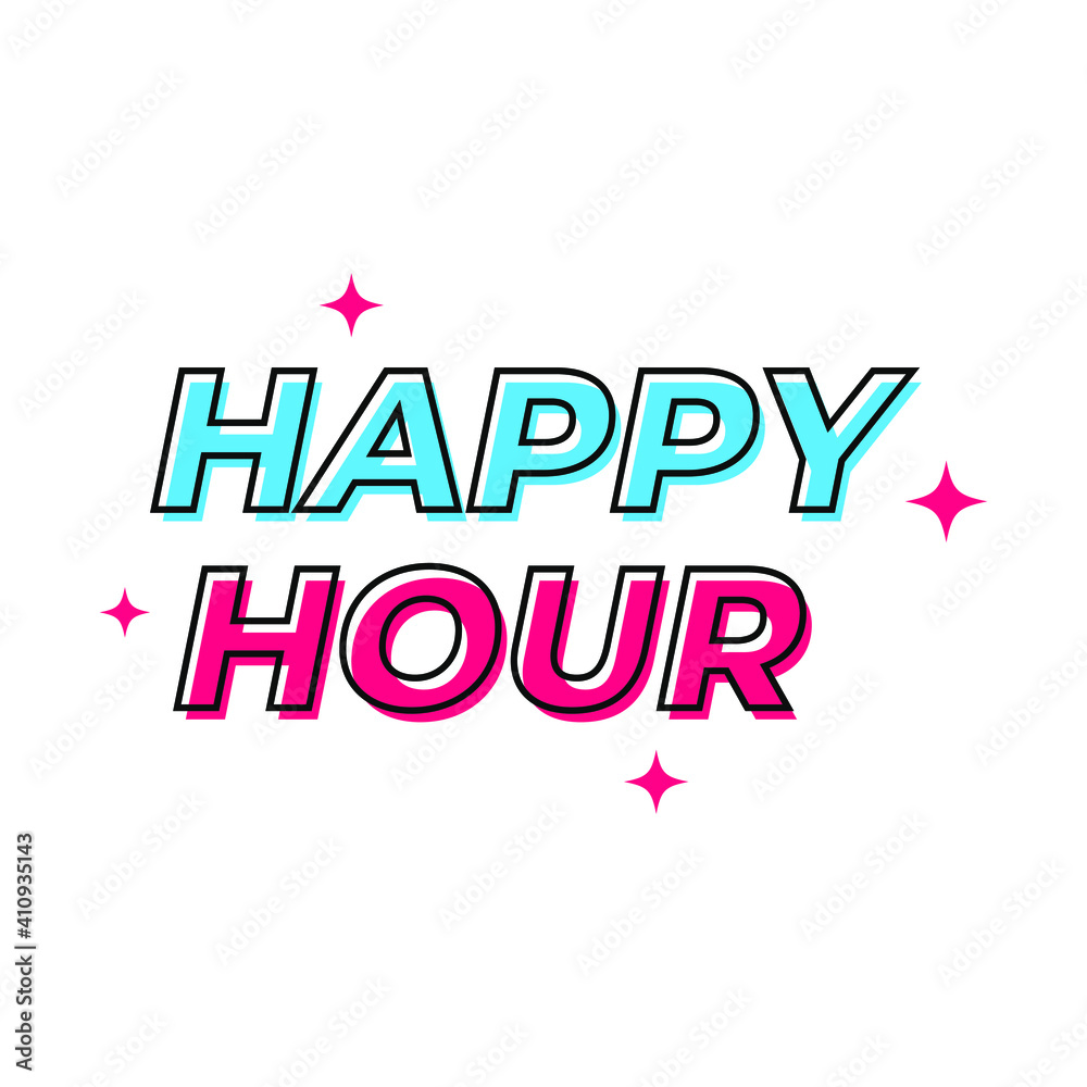 Happy Hour label sign design vector