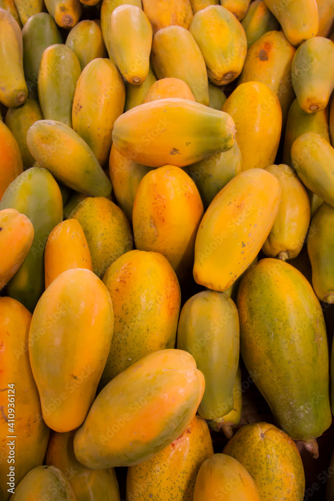 Papayas en el mercado