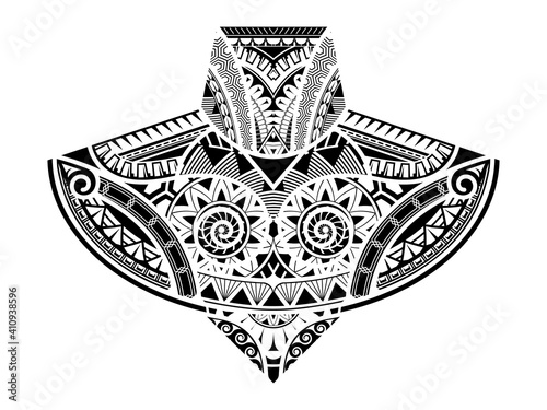 Polynesian body style tattoo ornament