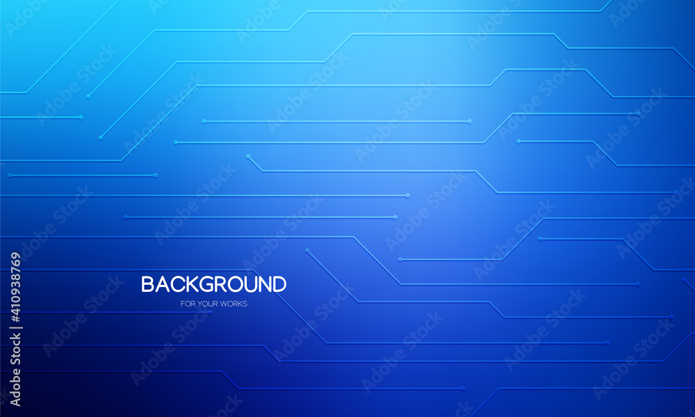 Obraz premium Blue gradient abstract background vector illustration with technology concept lines.