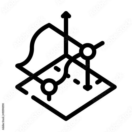 3d object settings line icon vector illustration