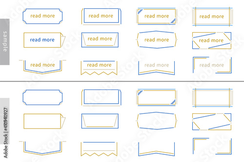タイトル 見出し ボタン リンク 北欧 装飾 枠 バナー フレーム AI eps ベクター素材