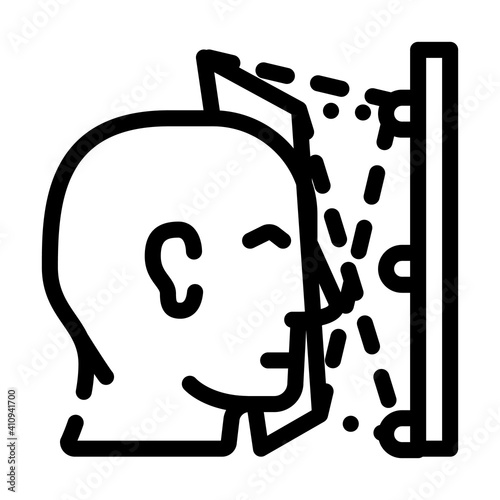 space of virtual reality line icon vector illustration