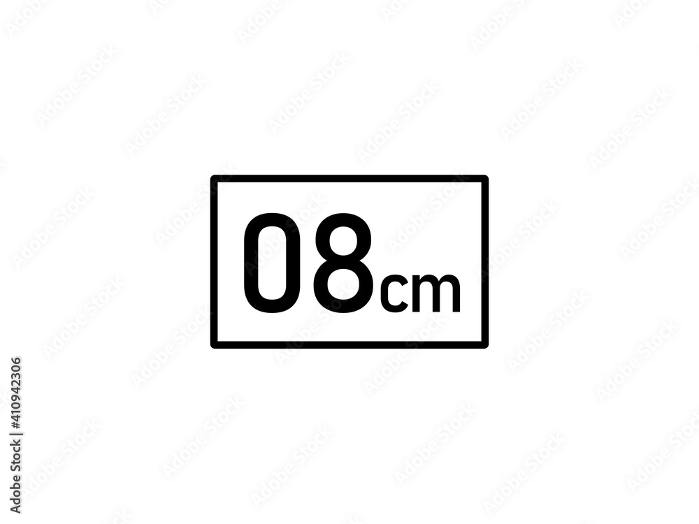 8 centimeters icon vector illustration, 8 cm size 8 centimeters icon vector illustration, 8 cm size