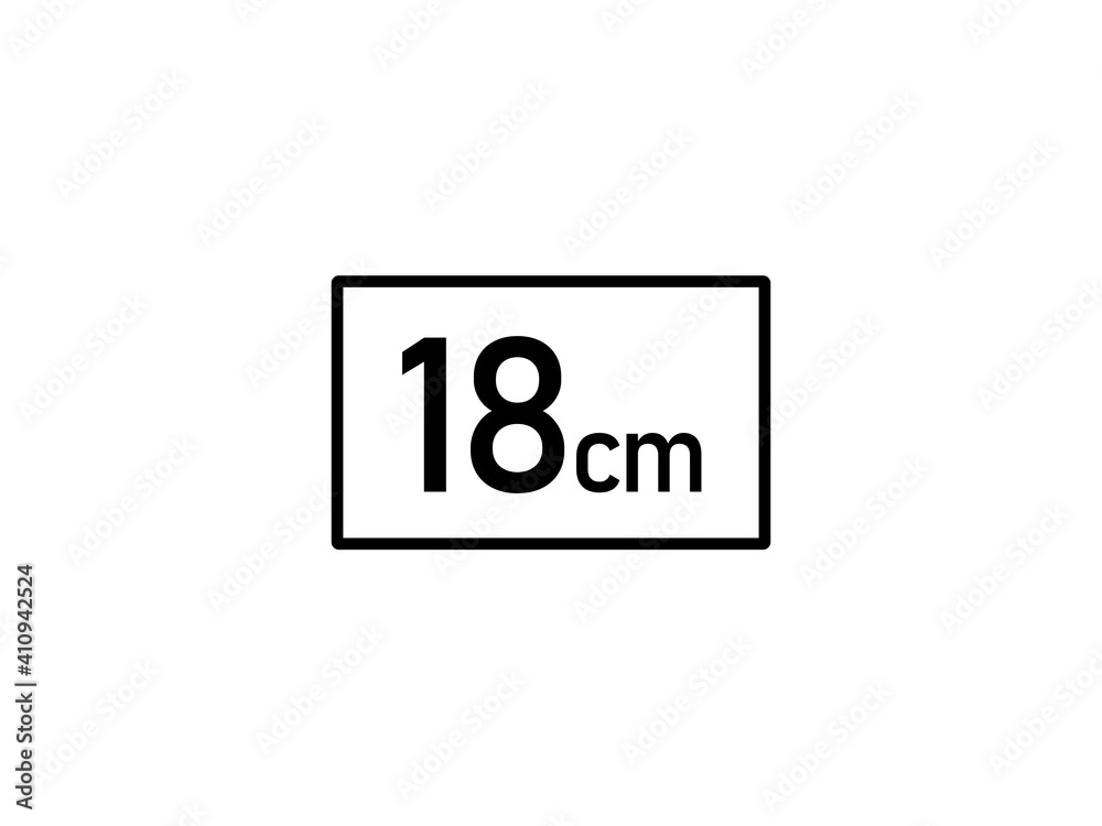 18 centimeters icon vector illustration, 18 cm size 18 centimeters icon vector illustration, 18 cm size