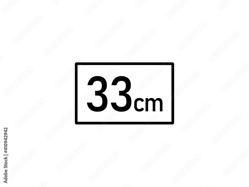 33 centimeters icon vector illustration, 33 cm size