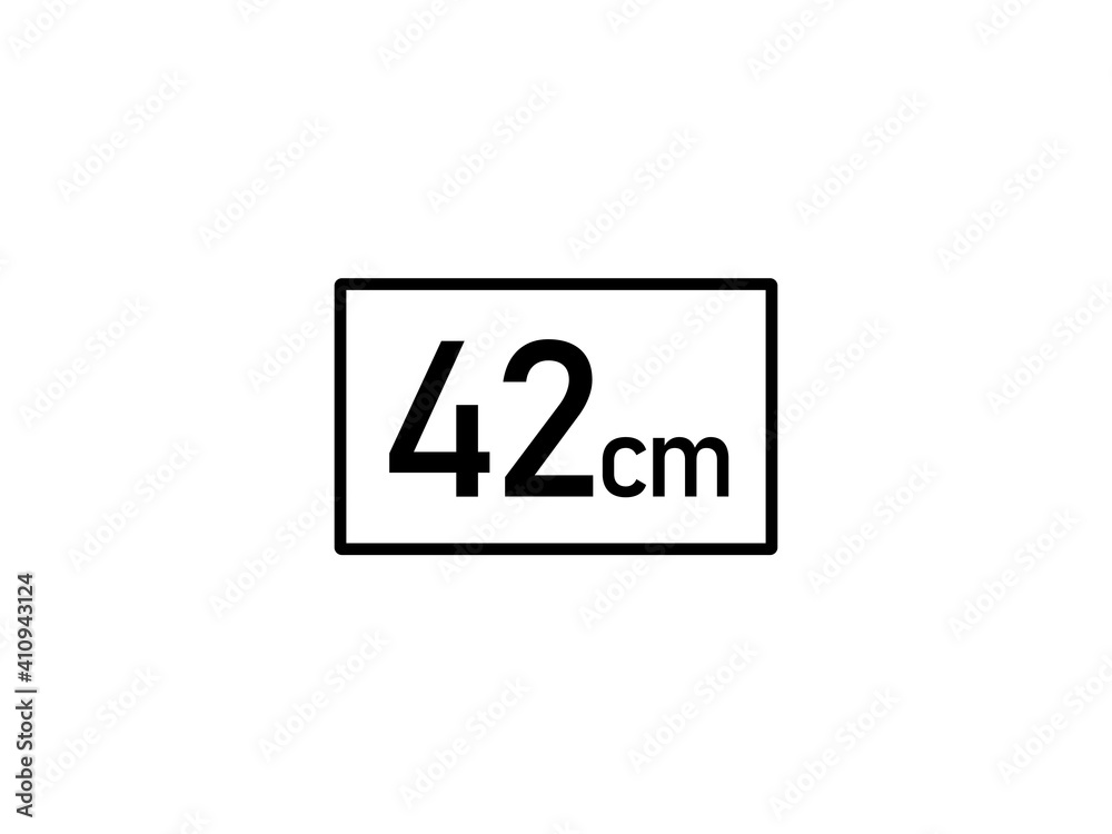 42 centimeters icon vector illustration, 42 cm size 42 centimeters icon vector illustration, 42 cm size