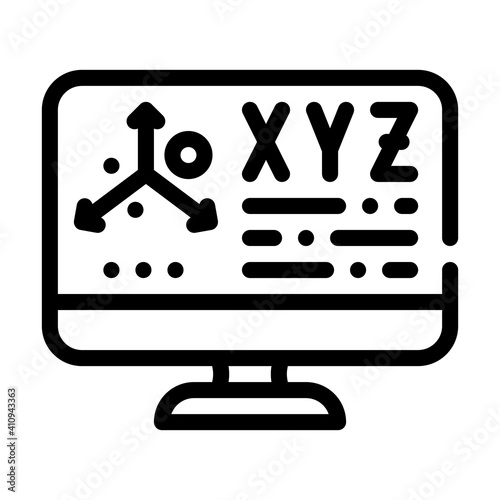 designer vr line icon vector illustration flat