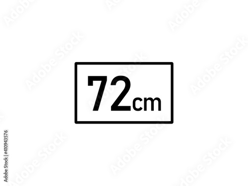 72 centimeters icon vector illustration, 72 cm size