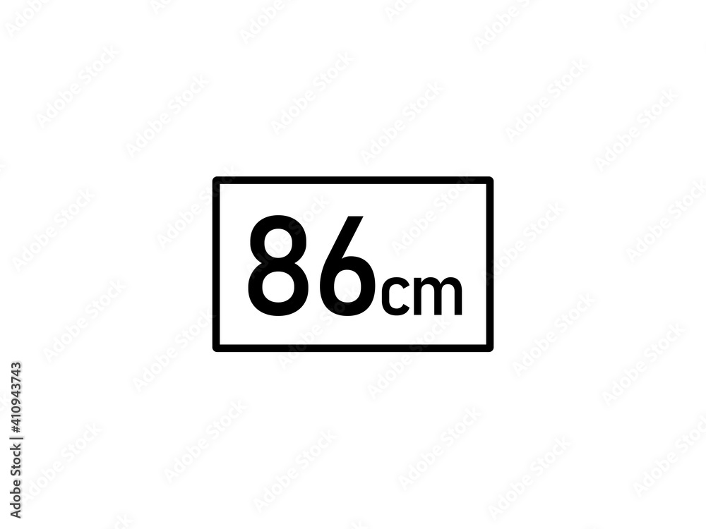 86 centimeters icon vector illustration, 86 cm size 86 centimeters icon vector illustration, 86 cm size