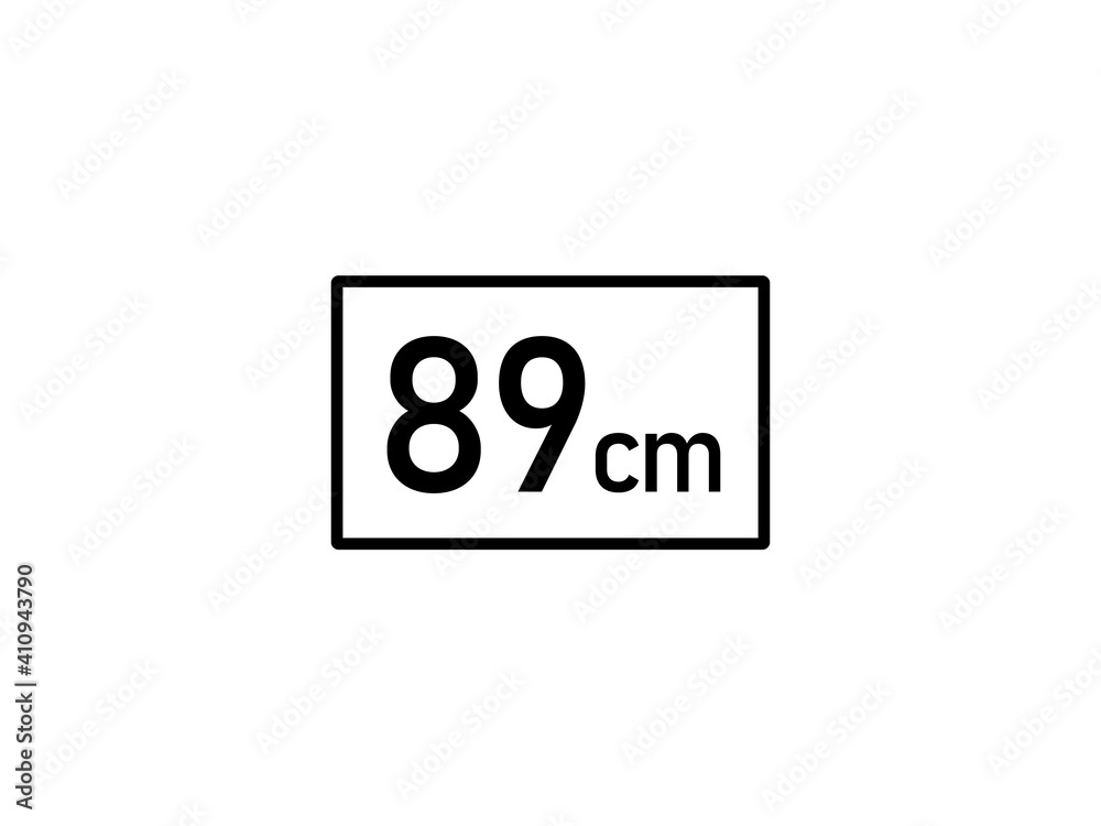89 centimeters icon vector illustration, 89 cm size 89 centimeters icon vector illustration, 89 cm size