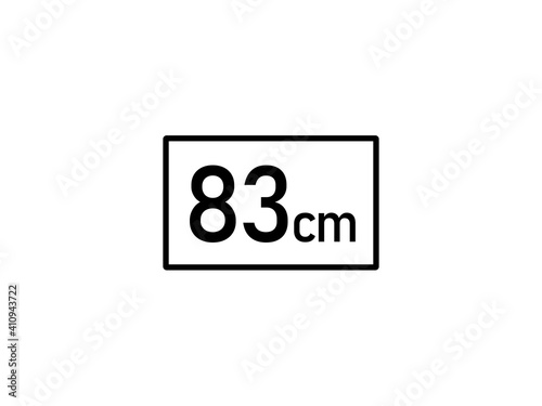 83 centimeters icon vector illustration, 83 cm size