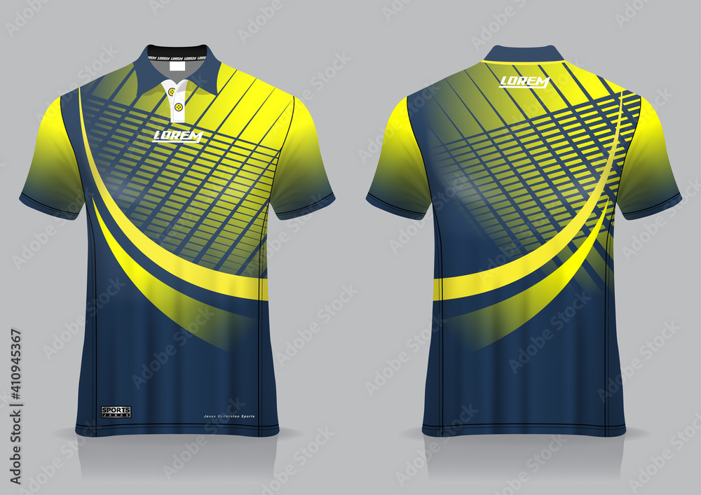 jersey badminton polo shirt design, for uniform team front and back Stock  Vector | Adobe Stock