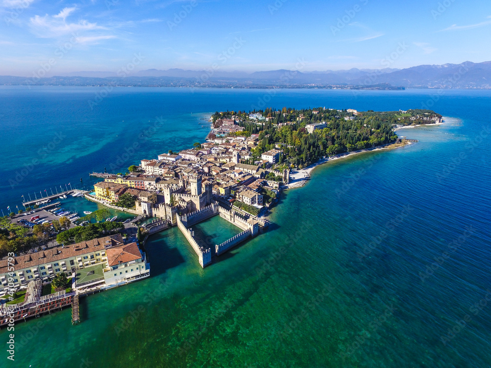 Sirmione, garda lake - ITALY
spectacular view on lake, italian summer view aerial by Drone