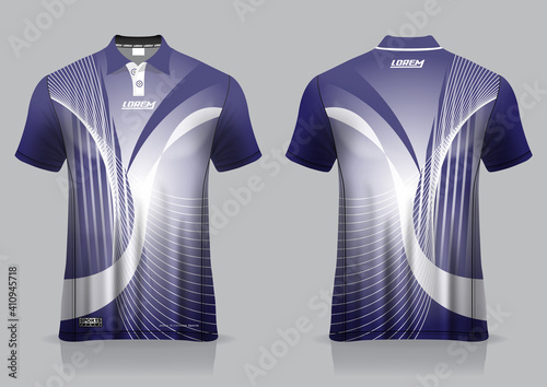 jersey badminton polo shirt design, for uniform team front and back 